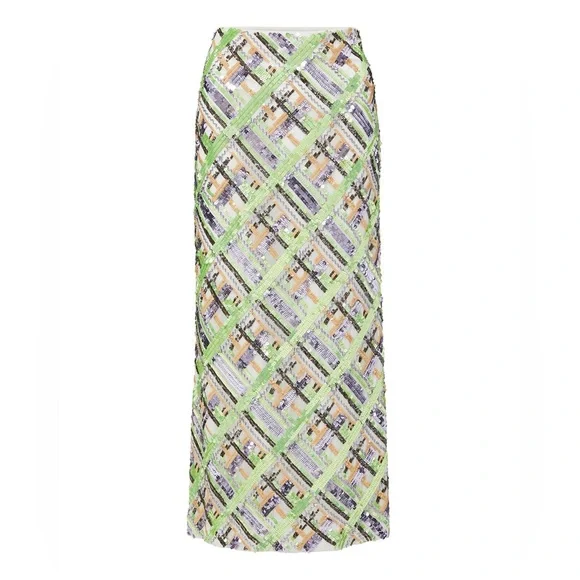 NWOT VERONICA BEARD Brent EMBELLISHED sequin midi skirt mermaid 2 - Picture 12 of 17